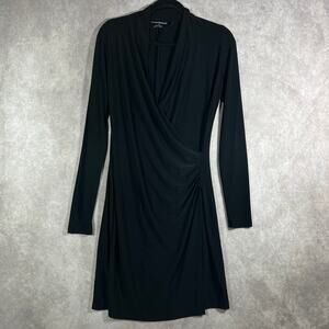 norma kamali tara long-sleeve deep-v ruched stretch jersey midi dress Norma Kamali Tara Long-Sleeve Deep-V Ruched Stretch Jersey Midi Dress